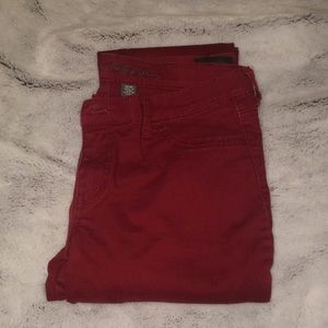red skinny jeans